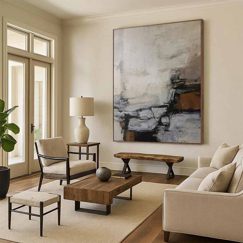 Living Hand-painted Sky Bedroom Clouds Abstract Artwork 3ZQBI